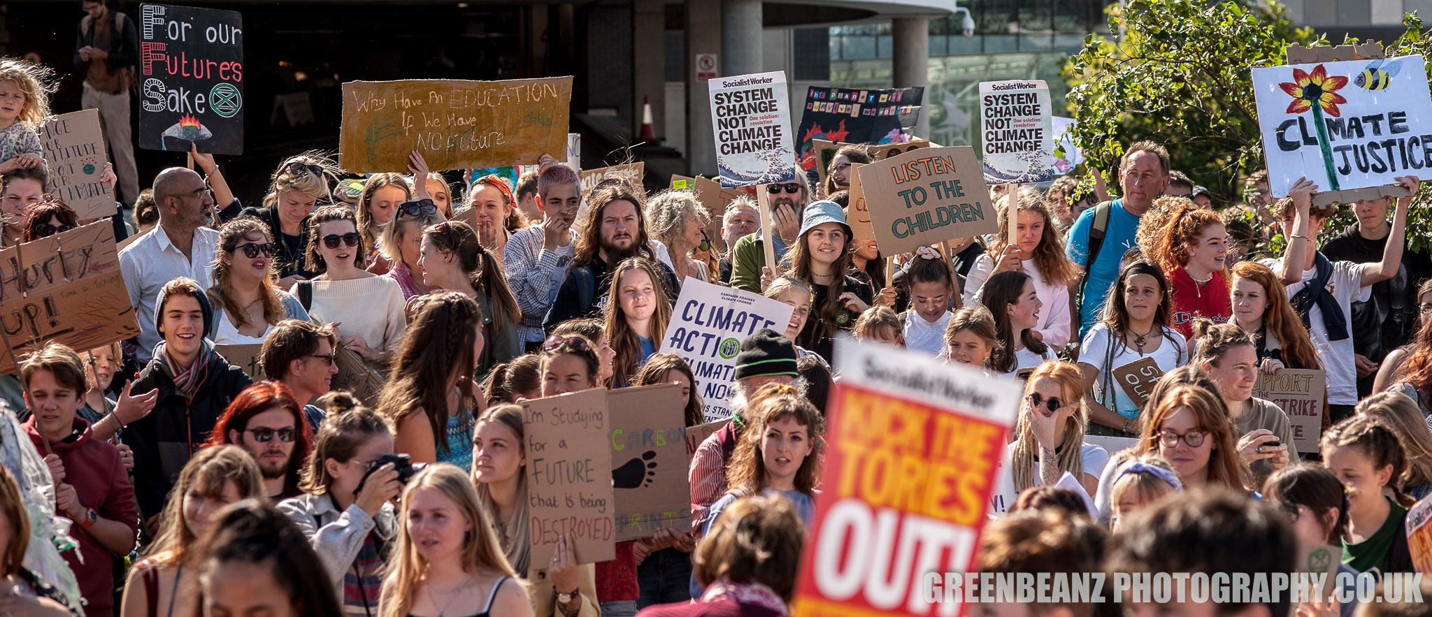 Young people on Climate Strike in Plymouth 2019 