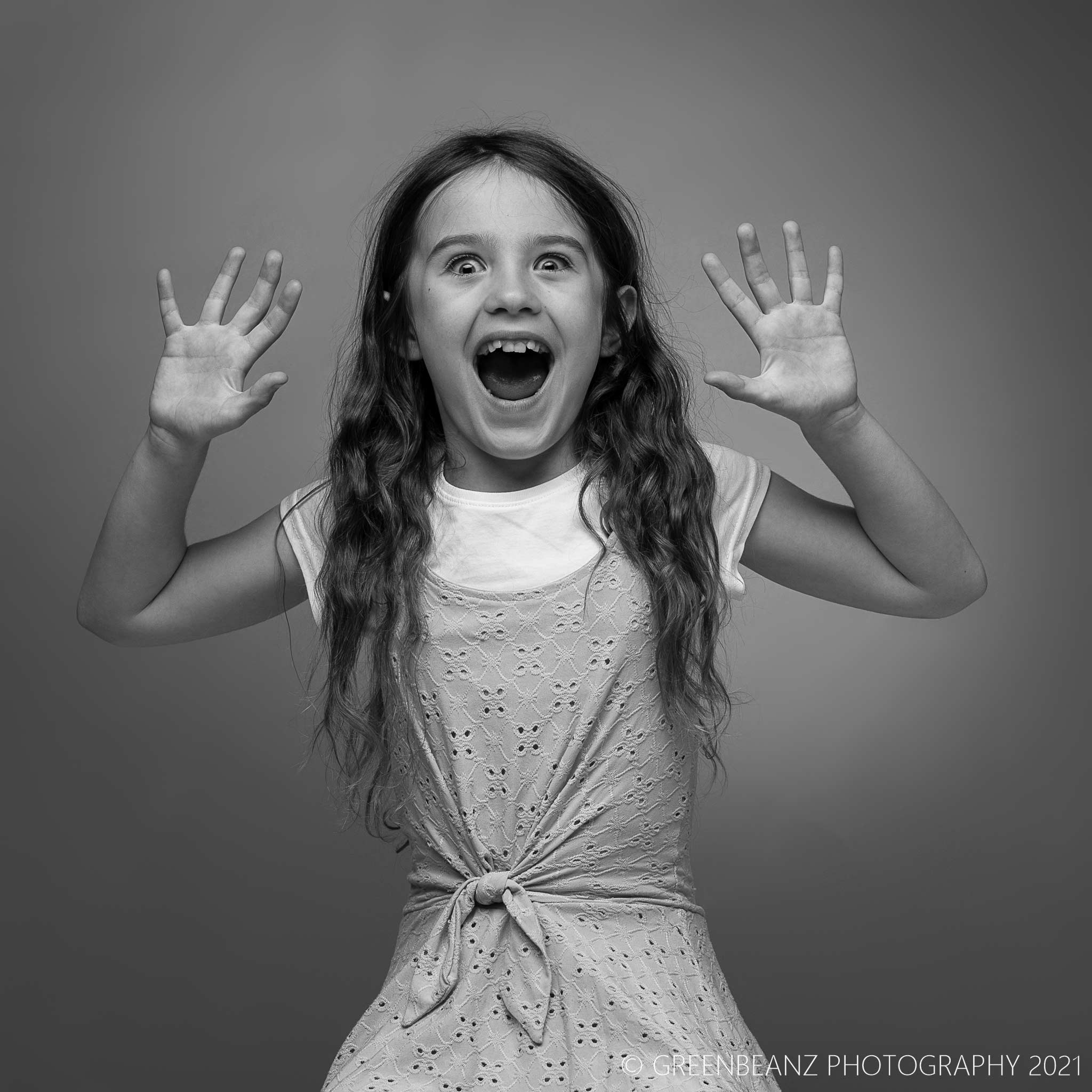 Eloise posing in studio for actress portfolio shoot