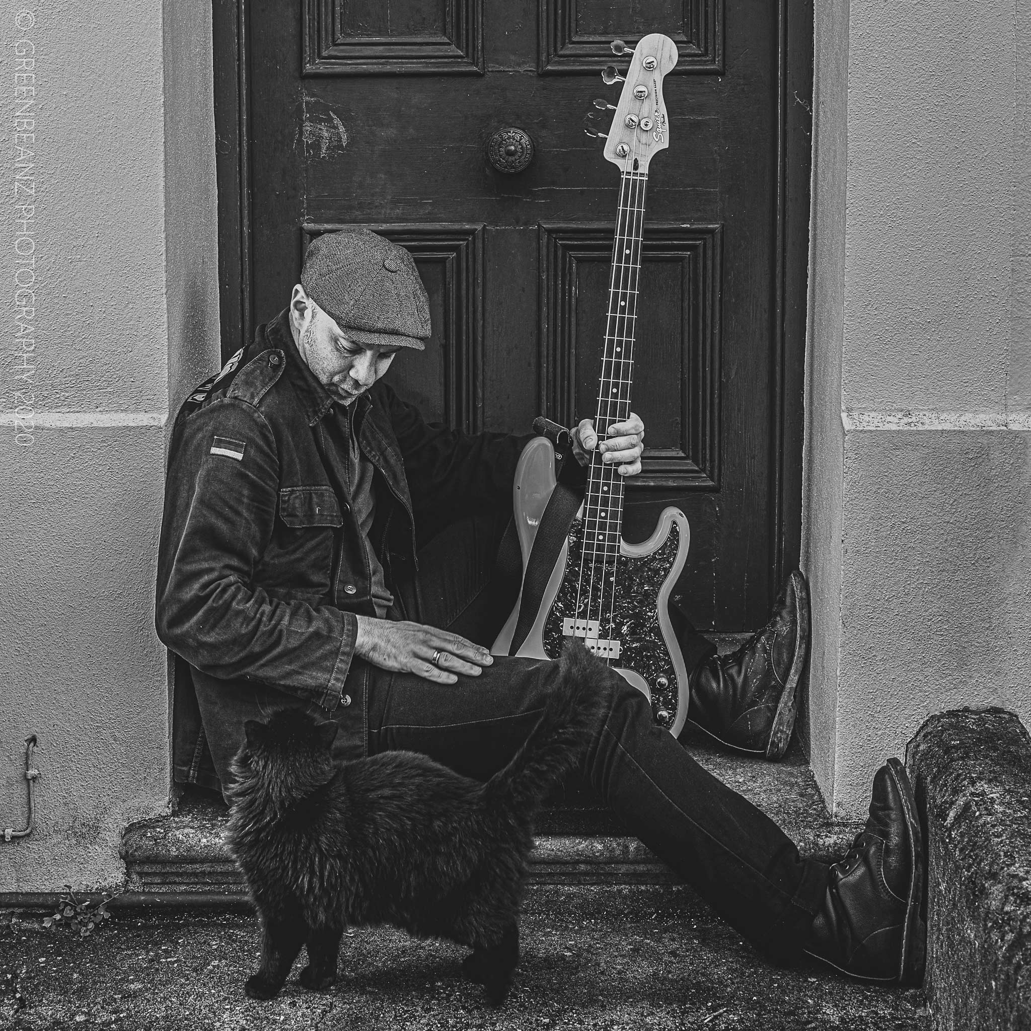 Adam punk bass player with Murphy the Cat