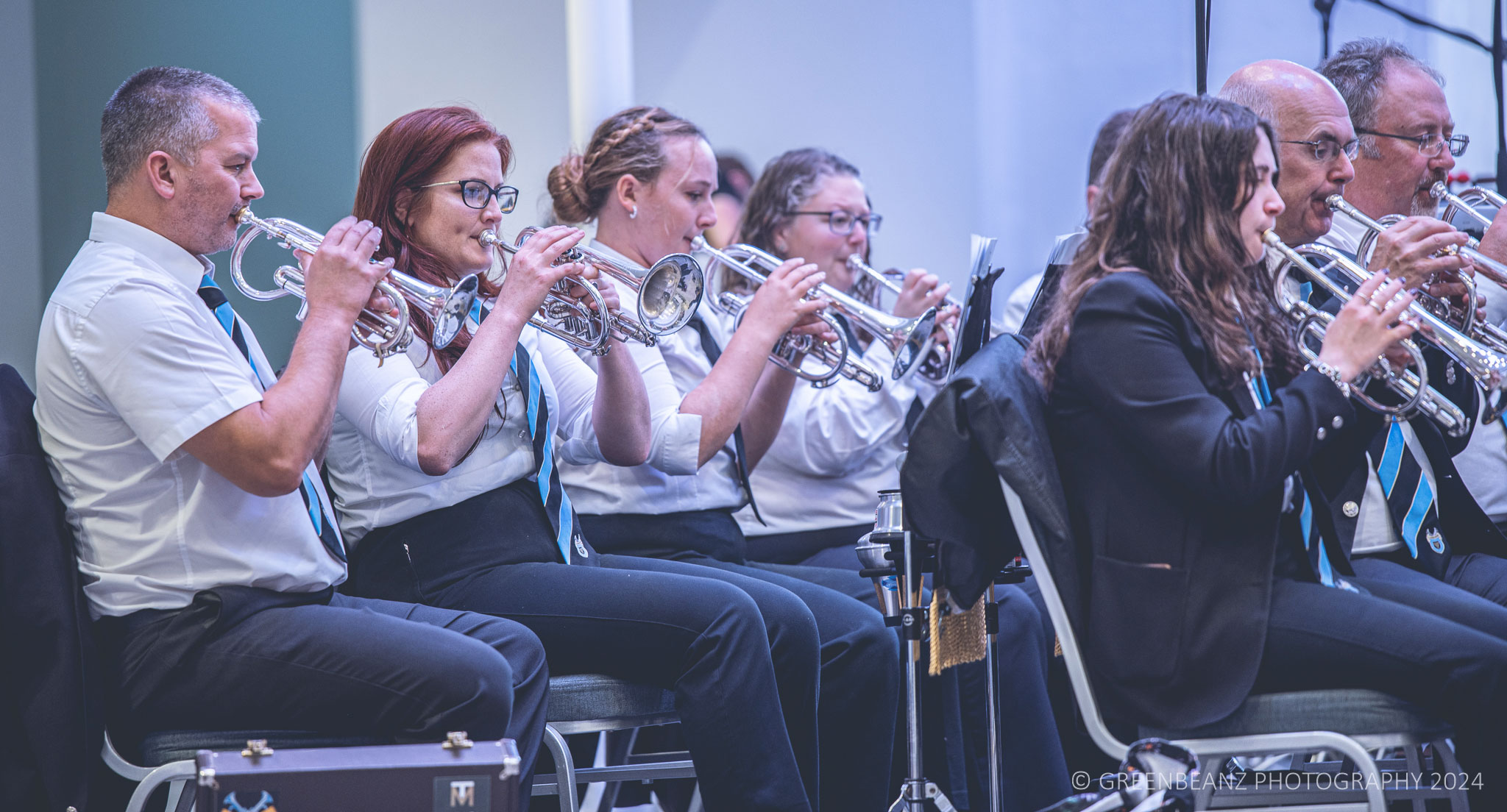 Camborne Town Brass Band in Acid brass Rehearsal PAW2024