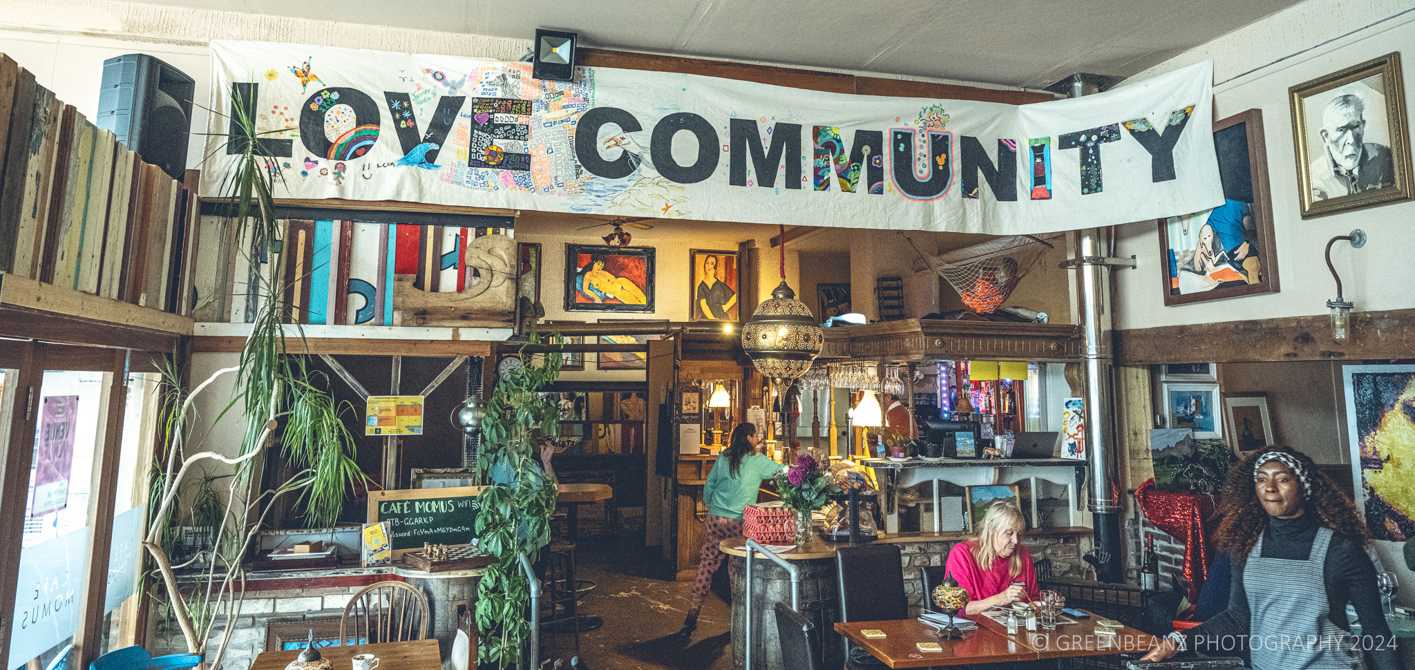 Love Community sign at Plymouth Art Weekender 2024