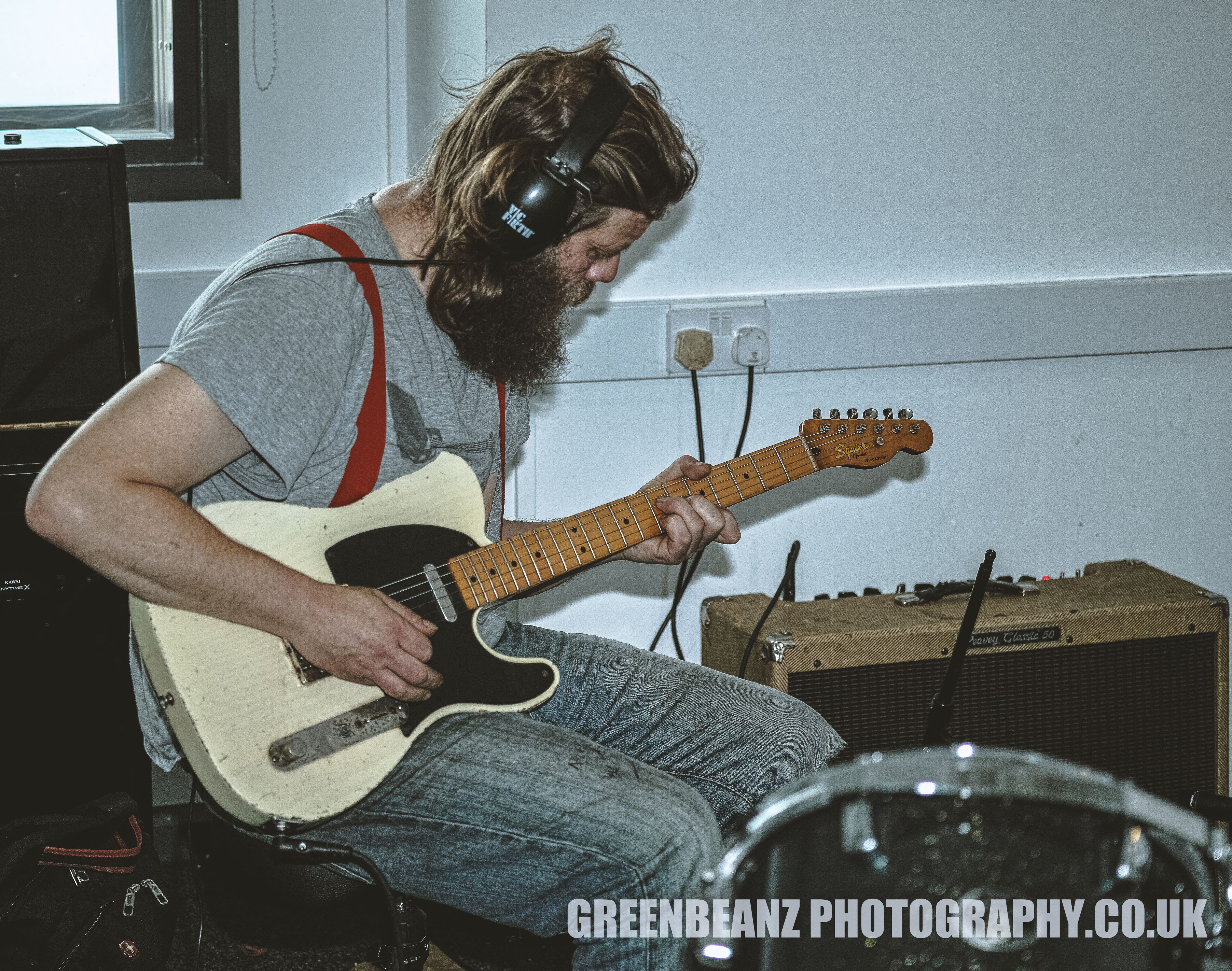 Black-Friday-Andy 'Doc' Boddington recording guitar part for Black Friday