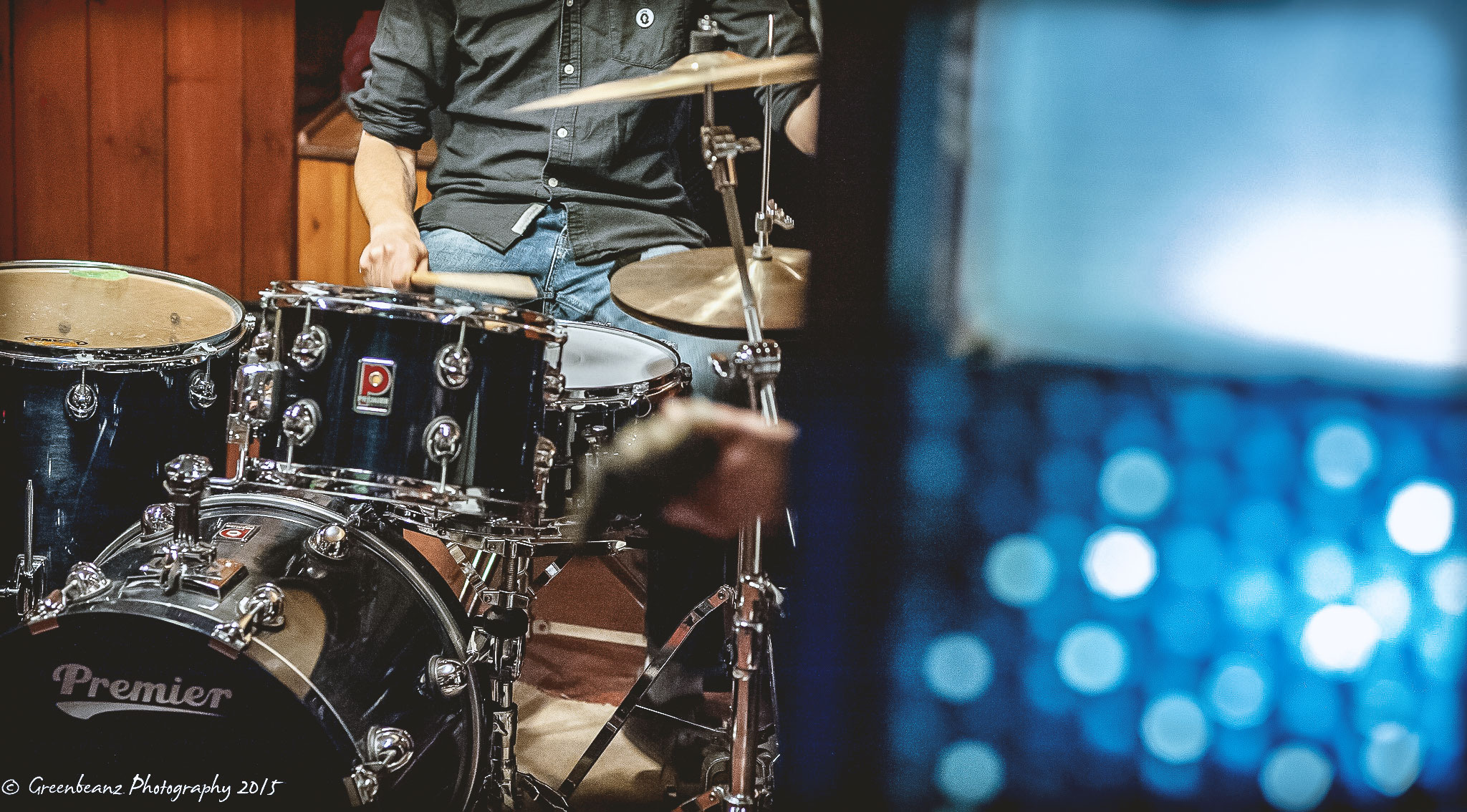  'Worried Shoes' drummer Tim Langsford playing at The Nowhere Inn Plymouth