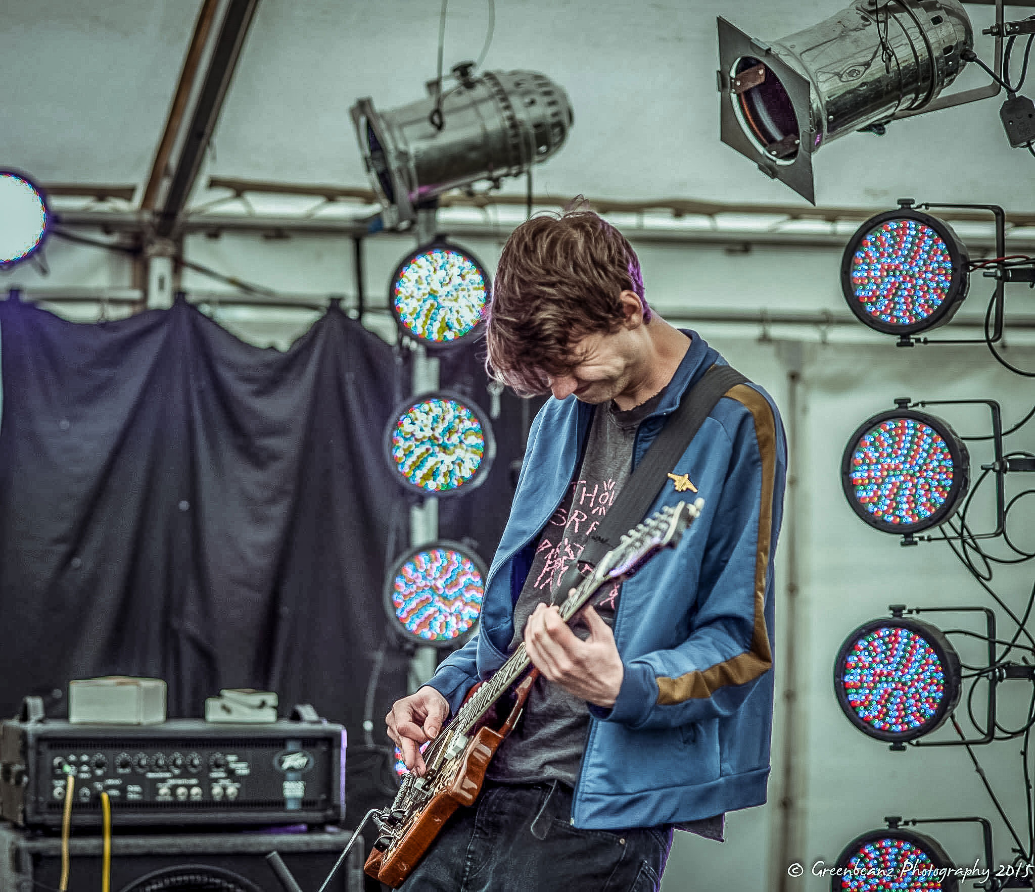 Photographic Collage of the band 'Worried Shoes' playing live music across Plymouth